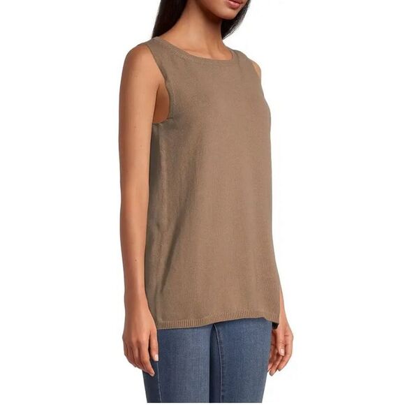 Max Mara Leisure Nastie Sleeveless Sweater in Mastice (Taupe) NWT Size Large - Picture 4 of 11